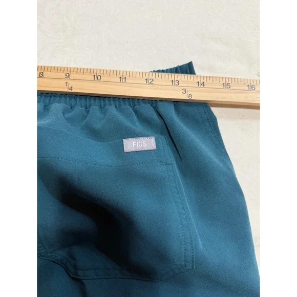 FIGS Yola  Skinny Scrub Pants Womens XS Petite Teal Cargo Pocket - Picture 8 of 10
